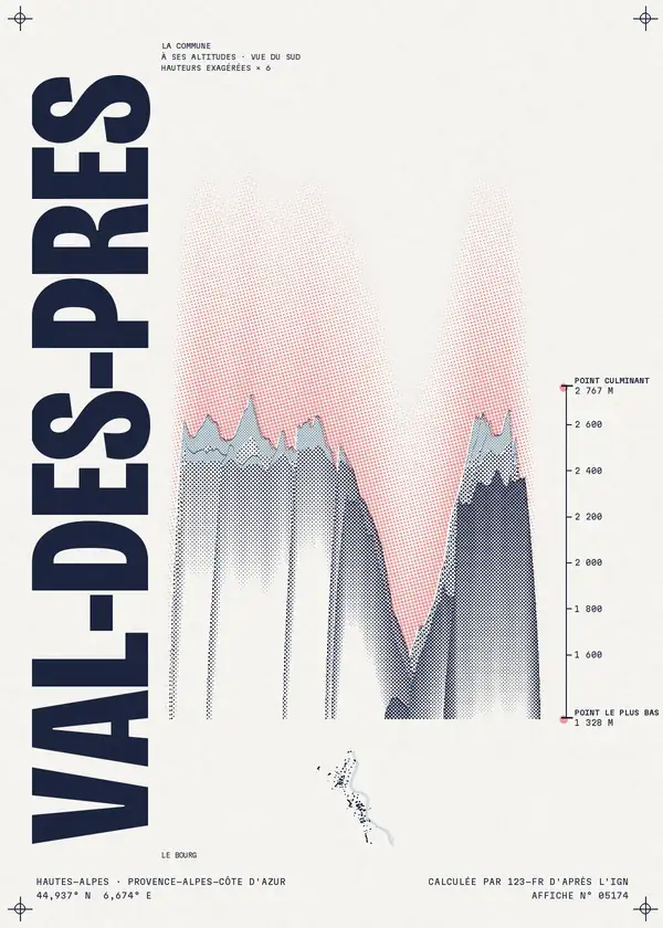 Affiche de Val-des-Prés, calculée par 123-fr d'après l'IGN