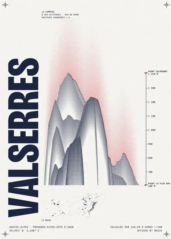 Affiche de Valserres, calculée par 123-fr d'après l'IGN