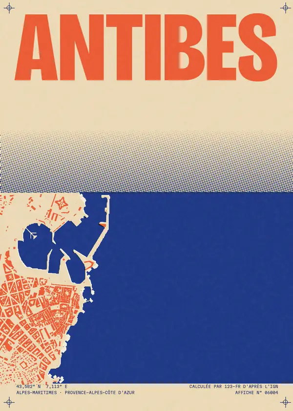 Affiche de Antibes, calculée par 123-fr d'après l'IGN