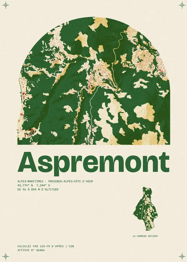Affiche de Aspremont, calculée par 123-fr d'après l'IGN