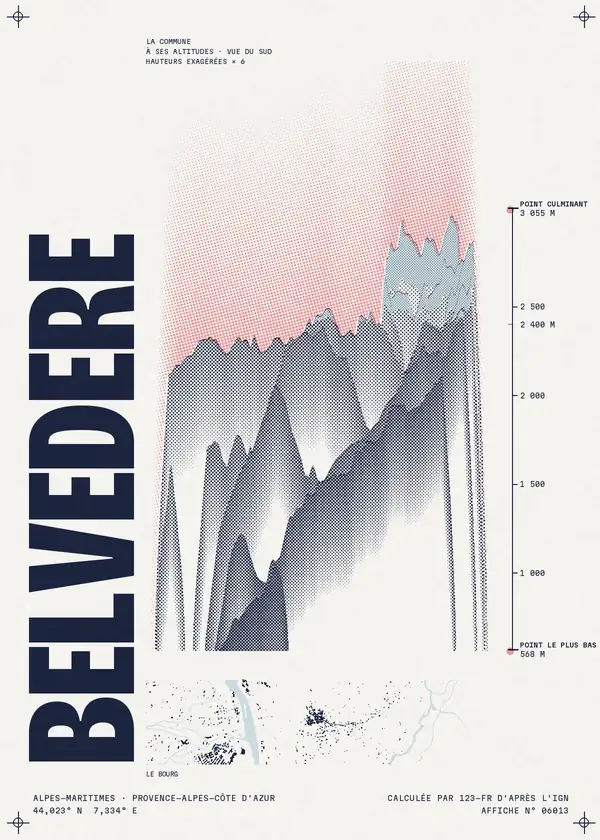 Affiche de Belvédère, calculée par 123-fr d'après l'IGN