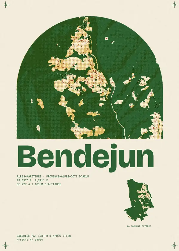 Affiche de Bendejun, calculée par 123-fr d'après l'IGN