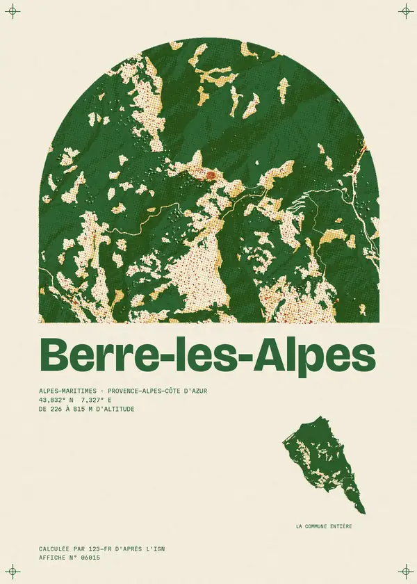 Affiche de Berre-les-Alpes, calculée par 123-fr d'après l'IGN