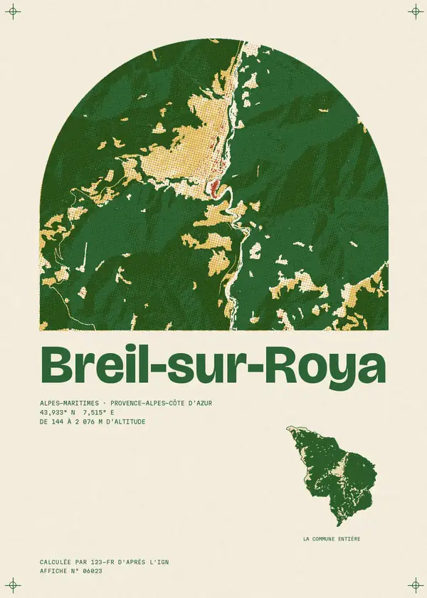 Affiche de Breil-sur-Roya, calculée par 123-fr d'après l'IGN