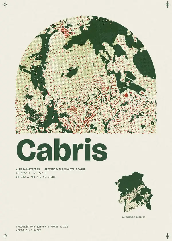 Affiche de Cabris, calculée par 123-fr d'après l'IGN