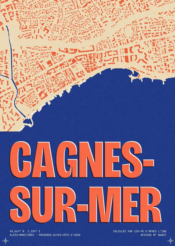 Affiche de Cagnes-sur-Mer, calculée par 123-fr d'après l'IGN