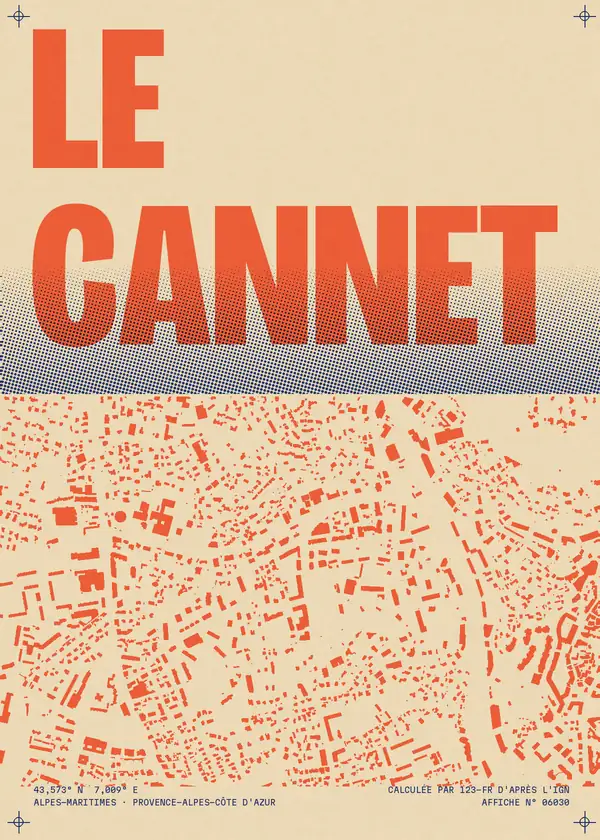 Affiche de Le Cannet, calculée par 123-fr d'après l'IGN