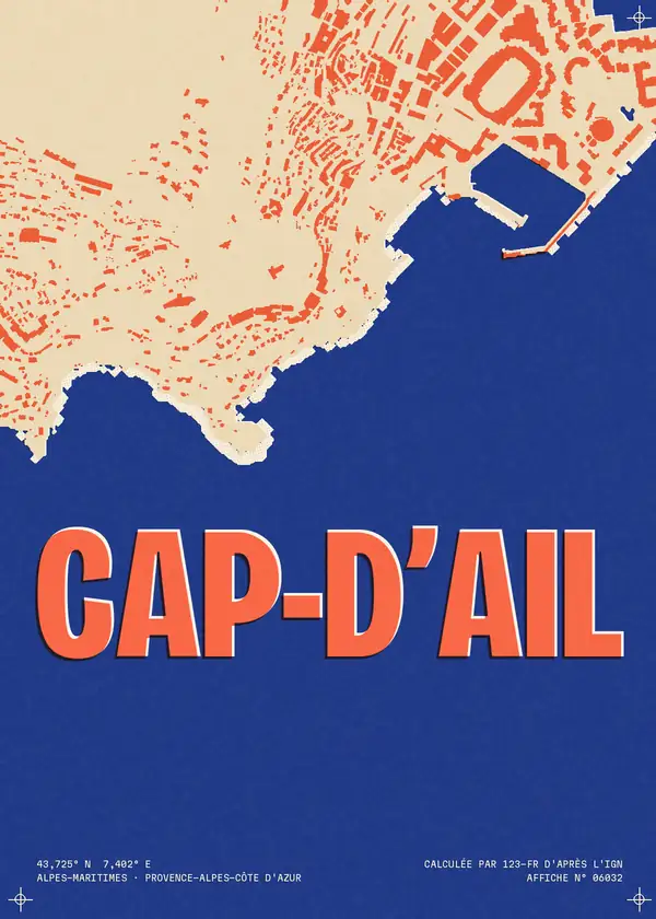 Affiche de Cap-d'Ail, calculée par 123-fr d'après l'IGN