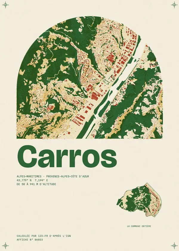Affiche de Carros, calculée par 123-fr d'après l'IGN