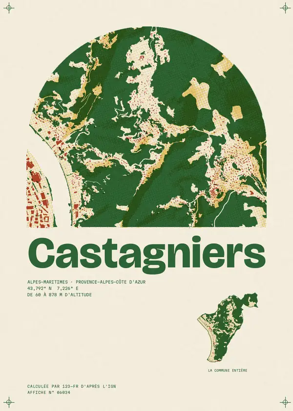 Affiche de Castagniers, calculée par 123-fr d'après l'IGN