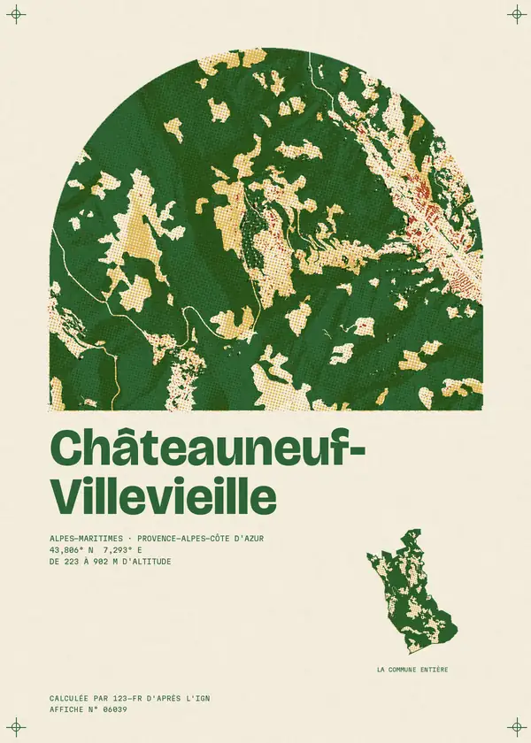 Affiche de Châteauneuf-Villevieille, calculée par 123-fr d'après l'IGN