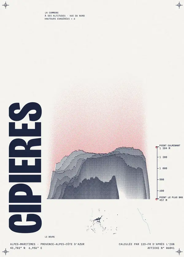 Affiche de Cipières, calculée par 123-fr d'après l'IGN