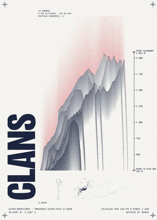 Affiche de Clans, calculée par 123-fr d'après l'IGN