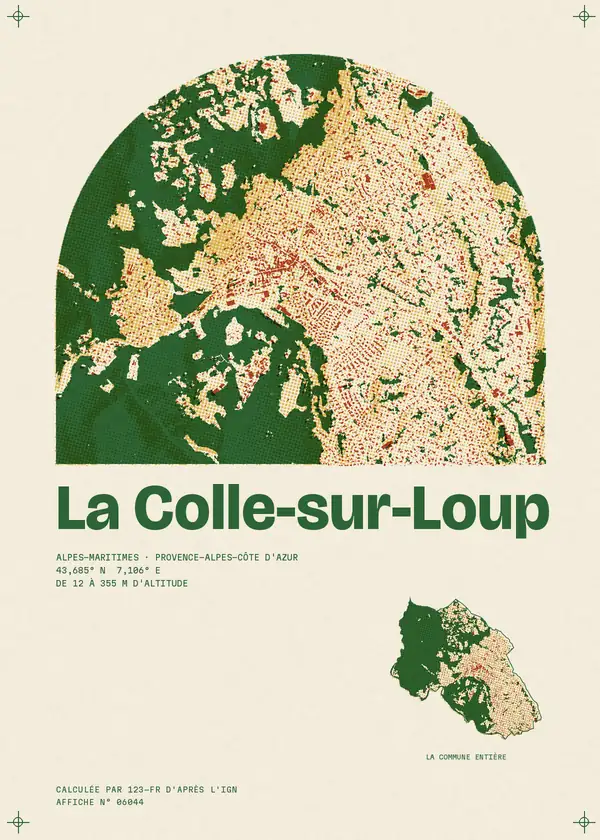 Affiche de La Colle-sur-Loup, calculée par 123-fr d'après l'IGN
