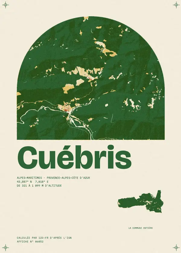 Affiche de Cuébris, calculée par 123-fr d'après l'IGN