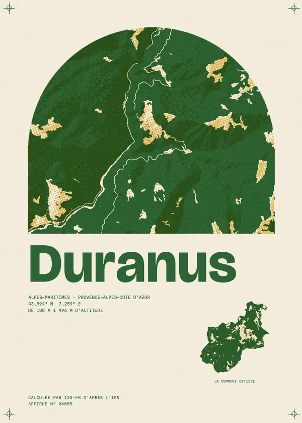 Affiche de Duranus, calculée par 123-fr d'après l'IGN