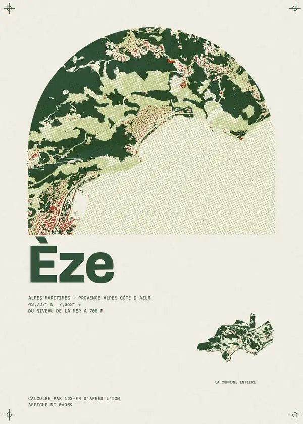 Affiche de Èze, calculée par 123-fr d'après l'IGN