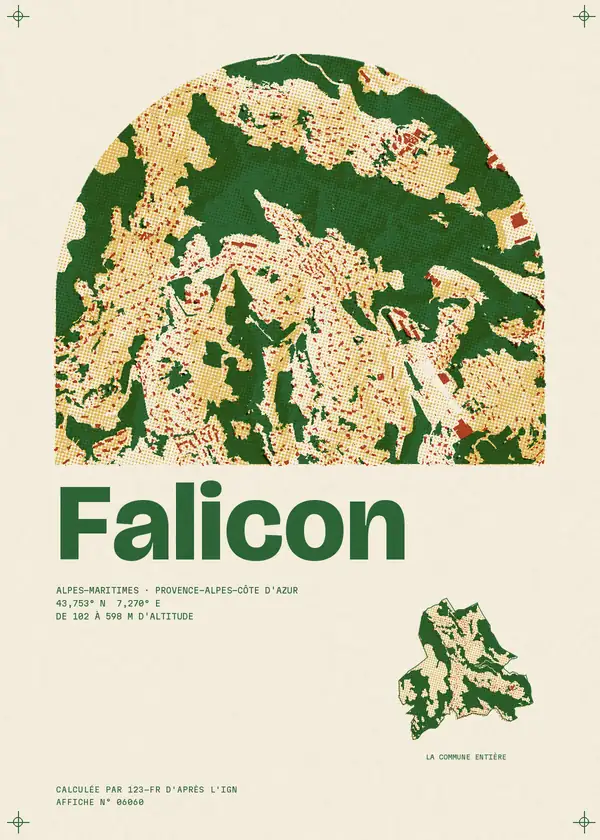 Affiche de Falicon, calculée par 123-fr d'après l'IGN