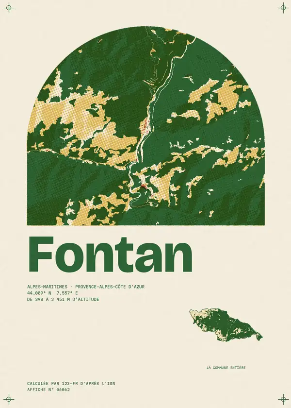Affiche de Fontan, calculée par 123-fr d'après l'IGN