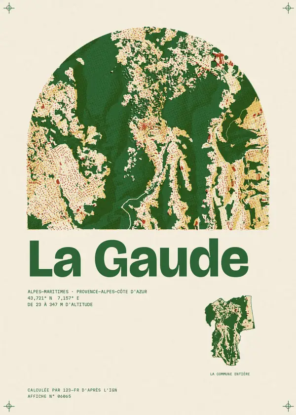 Affiche de La Gaude, calculée par 123-fr d'après l'IGN