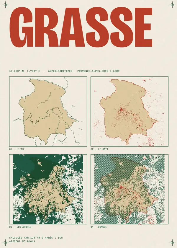 Affiche de Grasse, calculée par 123-fr d'après l'IGN