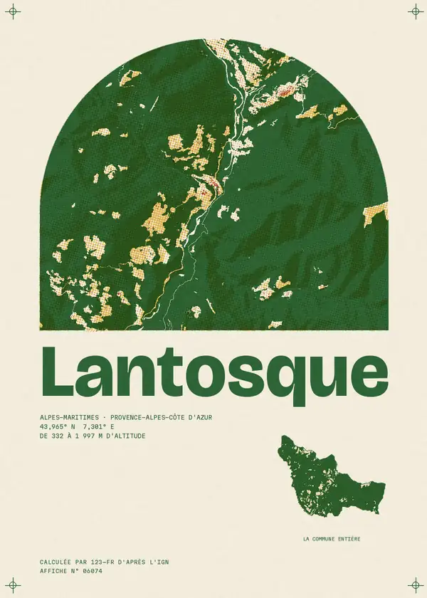 Affiche de Lantosque, calculée par 123-fr d'après l'IGN