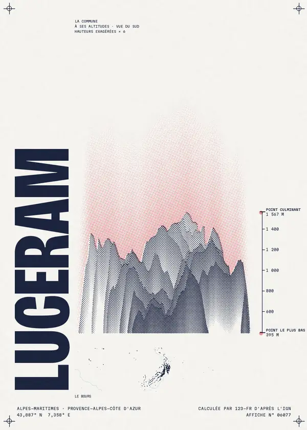 Affiche de Lucéram, calculée par 123-fr d'après l'IGN