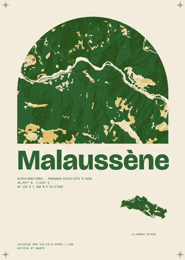 Affiche de Malaussène, calculée par 123-fr d'après l'IGN