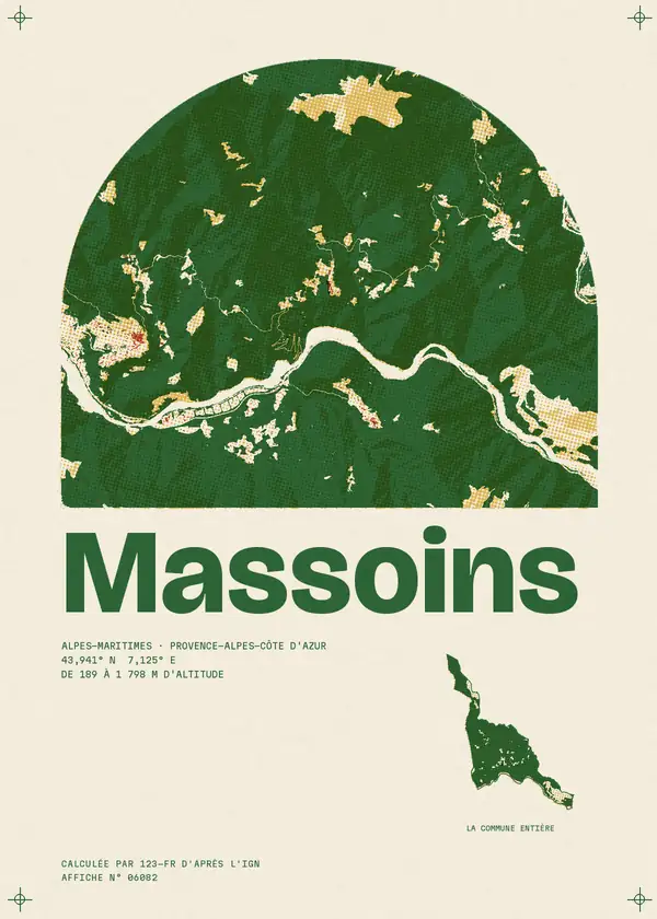 Affiche de Massoins, calculée par 123-fr d'après l'IGN