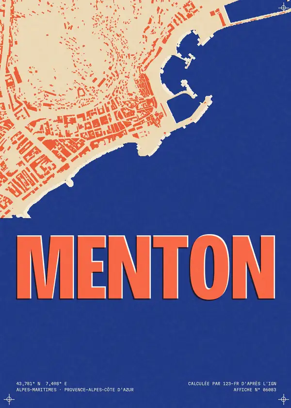Affiche de Menton, calculée par 123-fr d'après l'IGN