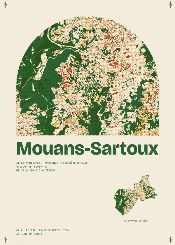 Affiche de Mouans-Sartoux, calculée par 123-fr d'après l'IGN