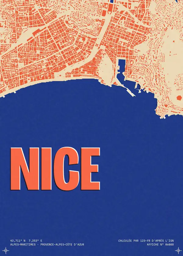 Affiche de Nice, calculée par 123-fr d'après l'IGN
