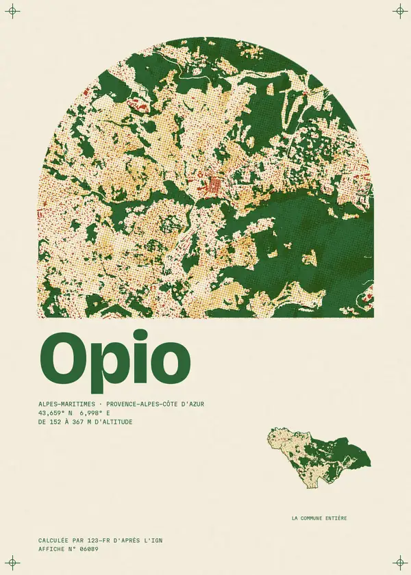 Affiche de Opio, calculée par 123-fr d'après l'IGN