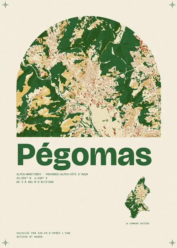 Affiche de Pégomas, calculée par 123-fr d'après l'IGN