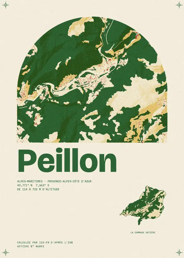 Affiche de Peillon, calculée par 123-fr d'après l'IGN