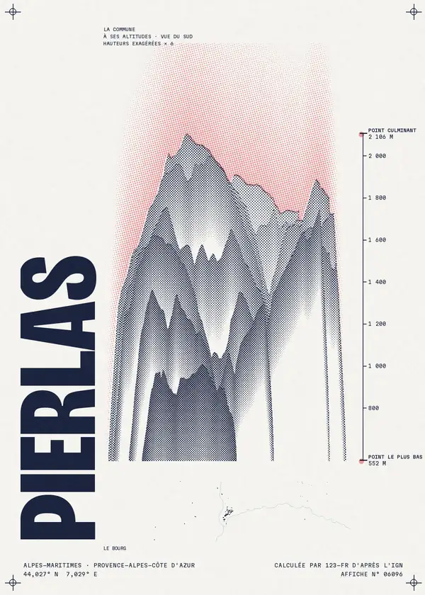 Affiche de Pierlas, calculée par 123-fr d'après l'IGN