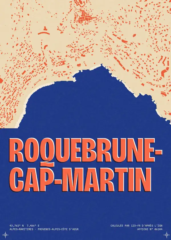Affiche de Roquebrune-Cap-Martin, calculée par 123-fr d'après l'IGN