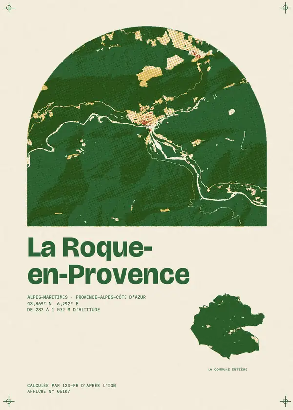 Affiche de La Roque-en-Provence, calculée par 123-fr d'après l'IGN
