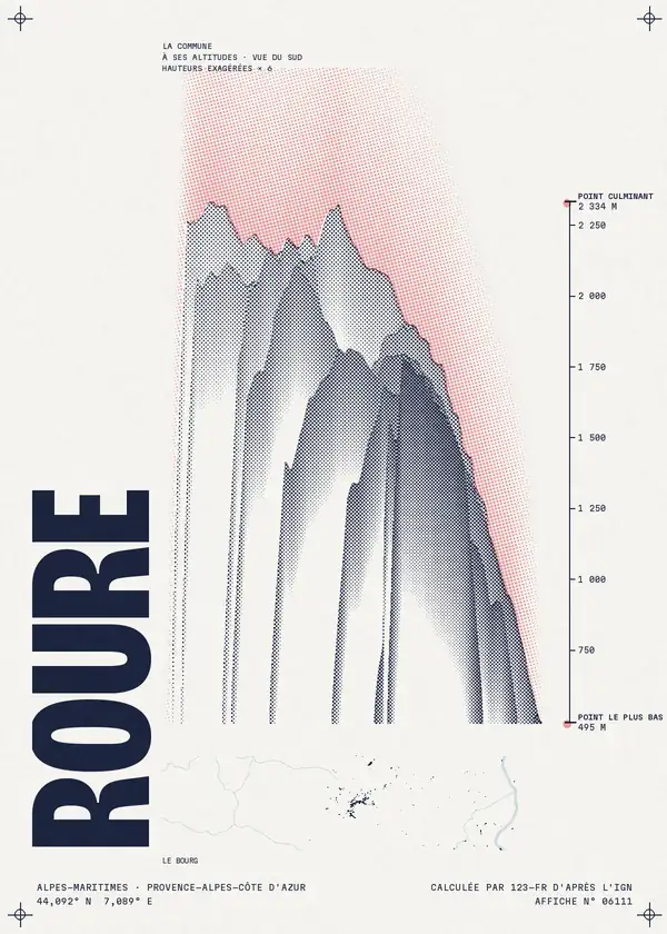 Affiche de Roure, calculée par 123-fr d'après l'IGN