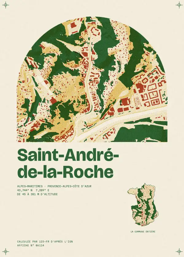 Affiche de Saint-André-de-la-Roche, calculée par 123-fr d'après l'IGN