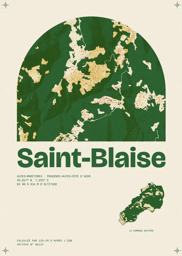 Affiche de Saint-Blaise, calculée par 123-fr d'après l'IGN