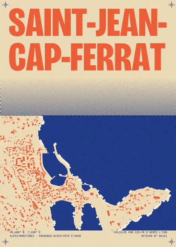 Affiche de Saint-Jean-Cap-Ferrat, calculée par 123-fr d'après l'IGN