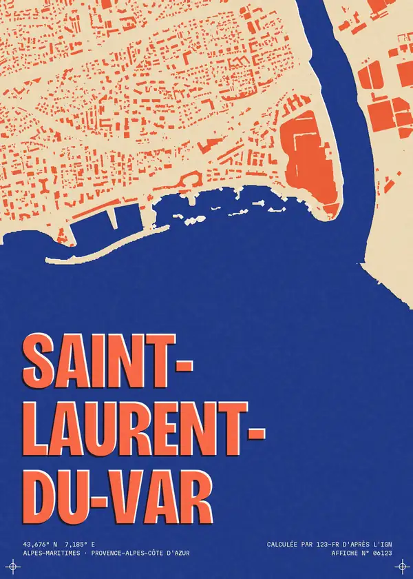 Affiche de Saint-Laurent-du-Var, calculée par 123-fr d'après l'IGN