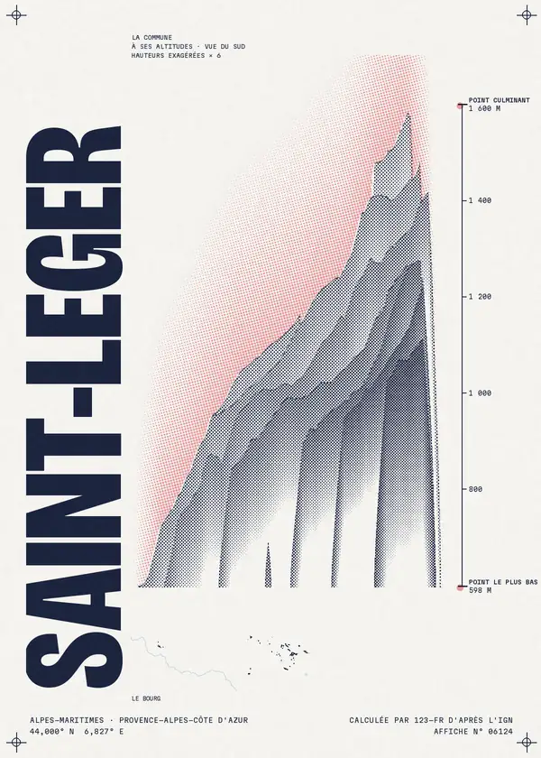 Affiche de Saint-Léger, calculée par 123-fr d'après l'IGN