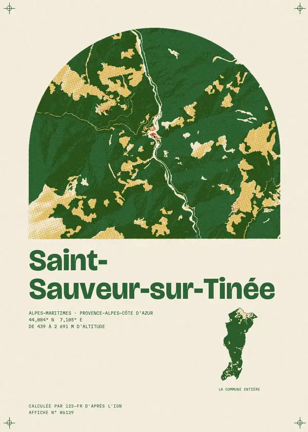 Affiche de Saint-Sauveur-sur-Tinée, calculée par 123-fr d'après l'IGN