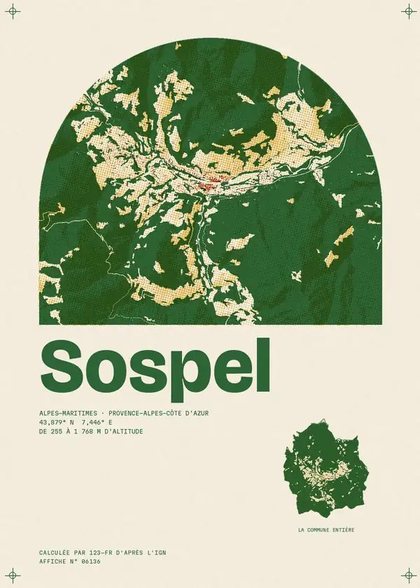 Affiche de Sospel, calculée par 123-fr d'après l'IGN