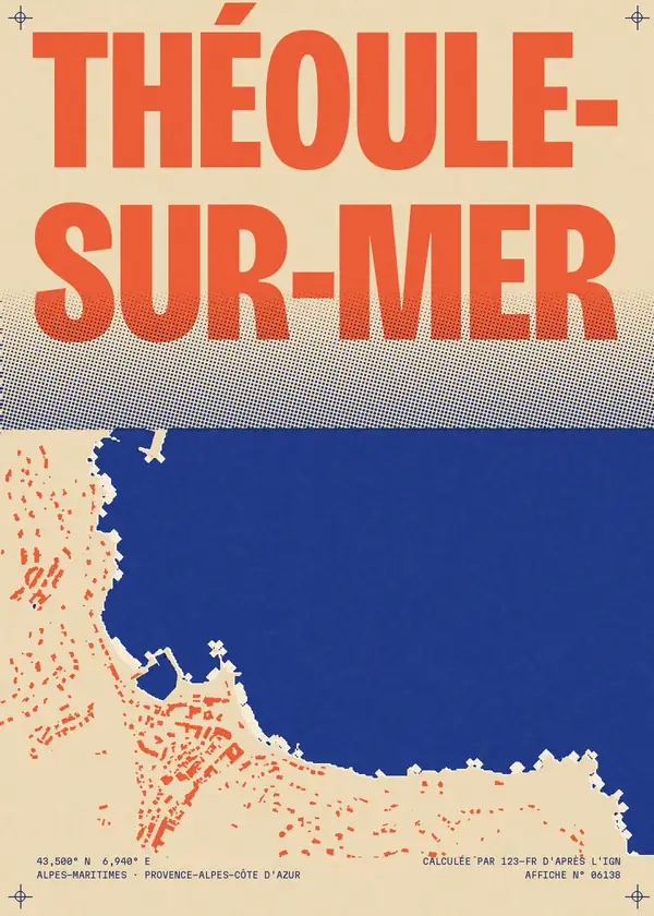 Affiche de Théoule-sur-Mer, calculée par 123-fr d'après l'IGN