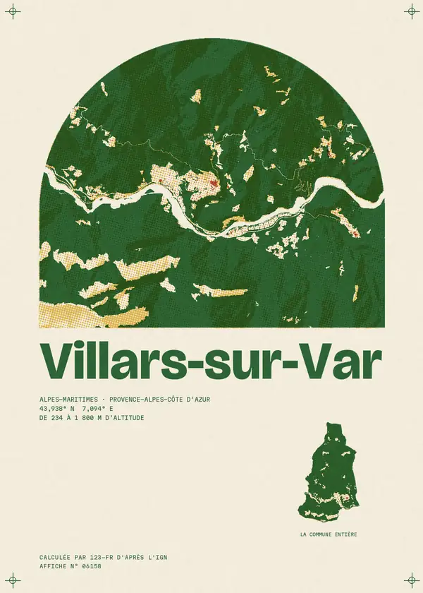 Affiche de Villars-sur-Var, calculée par 123-fr d'après l'IGN