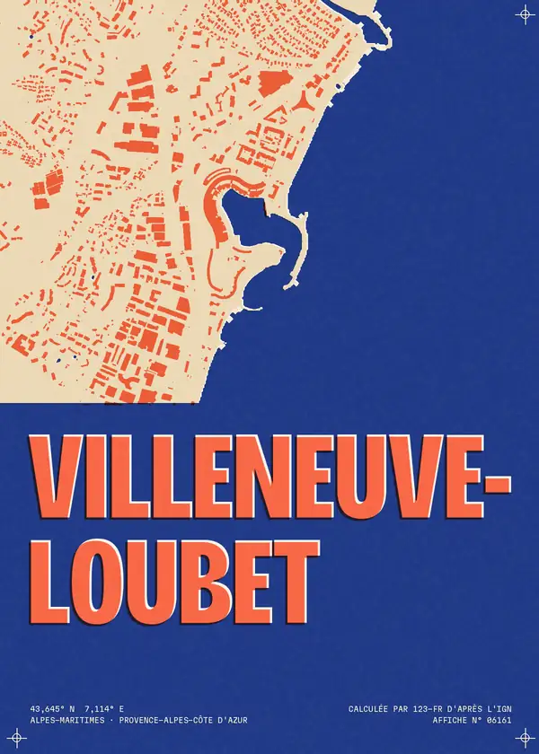 Affiche de Villeneuve-Loubet, calculée par 123-fr d'après l'IGN