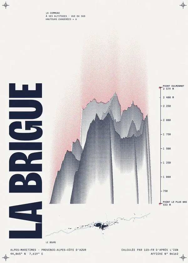 Affiche de La Brigue, calculée par 123-fr d'après l'IGN